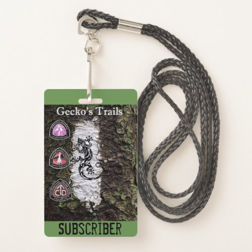 Geckos Trails YouTube Subscriber Badge  Lanyard