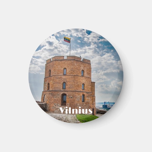 Gediminas tower in Vilnius, Lithuania Magnet (Front)