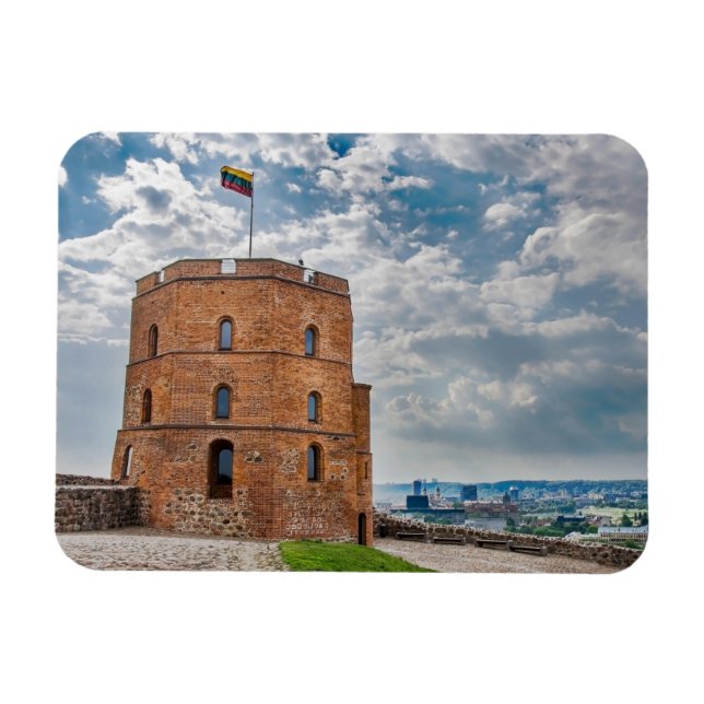 Gediminas tower in Vilnius, Lithuania Magnet (Horizontal)