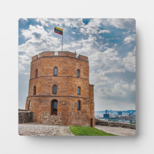 Gediminas tower in Vilnius, Lithuania Plaque