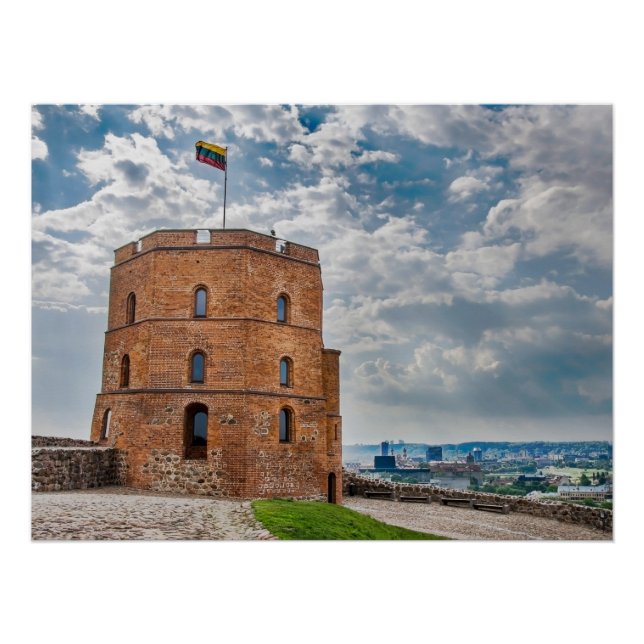 Gediminas tower in Vilnius, Lithuania Poster (Front)