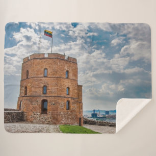 Gediminas tower in Vilnius, Lithuania Sherpa Blanket