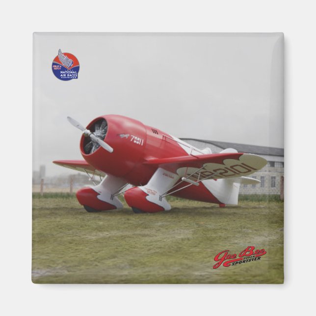 Gee Bee Super Sportster R-2 2 Inch Square Magnet (Front)