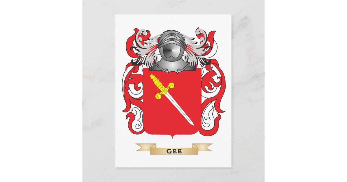 Gee Coat of Arms (Family Crest) Postcard | Zazzle