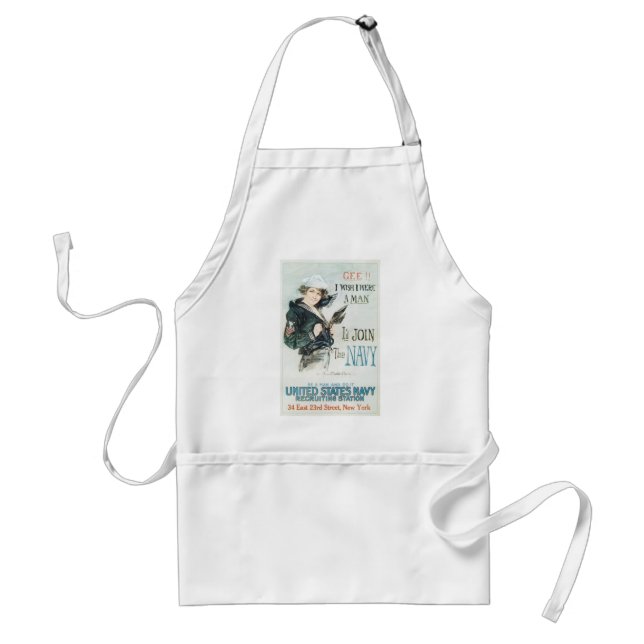 Gee!! I Wish I were a Man Adult Apron (Front)
