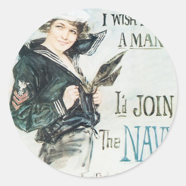 Gee!! I Wish I were a Man Classic Round Sticker (Front)