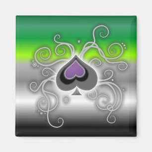 Geebot's aro ace spade logo square pride flag magnet