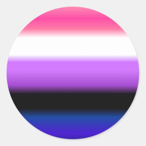 Geebots Genderfluid Gradient Pride Flag Shape Classic Round Sticker