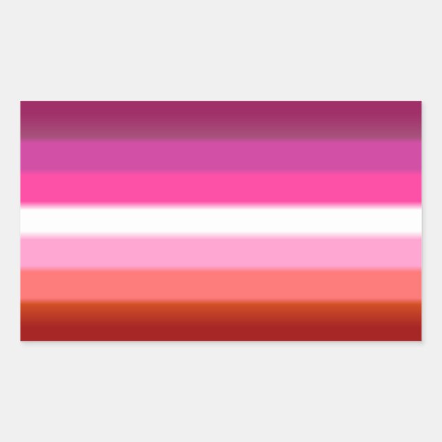 Geebot's Lesbian (lipstick) Gradient Pride Flag Rectangular Sticker (Front)