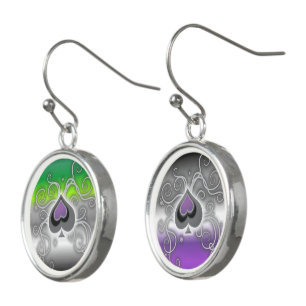 Geebot's spade dual aro ace gradient pride flag earrings