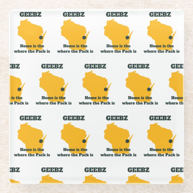 Geebz Green Bay Glass Coaster! Glass Coaster (Front)