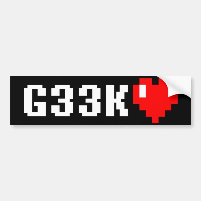 Geek <3 bumper sticker (Front)