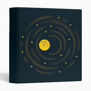 Geek Abstract Stars And Moon 3 Ring Binder