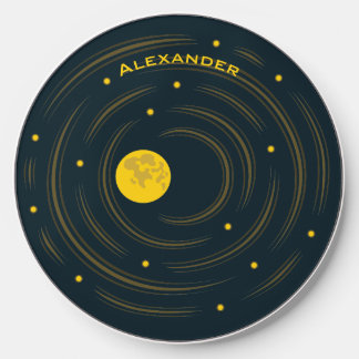 Geek Astronomy Abstract Stars Moon Name Wireless Charger