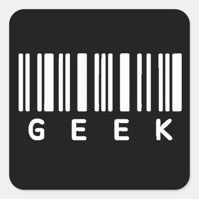 Geek Barcode Square Sticker (Front)