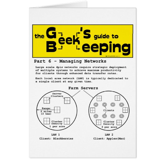 Geek Beekeeping (Networks) -  Greeting cards (Front)