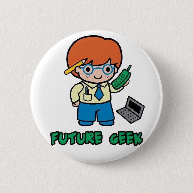 Geek (boy) pinback button (Front)