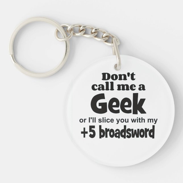 Geek broadsword keychain (Front)