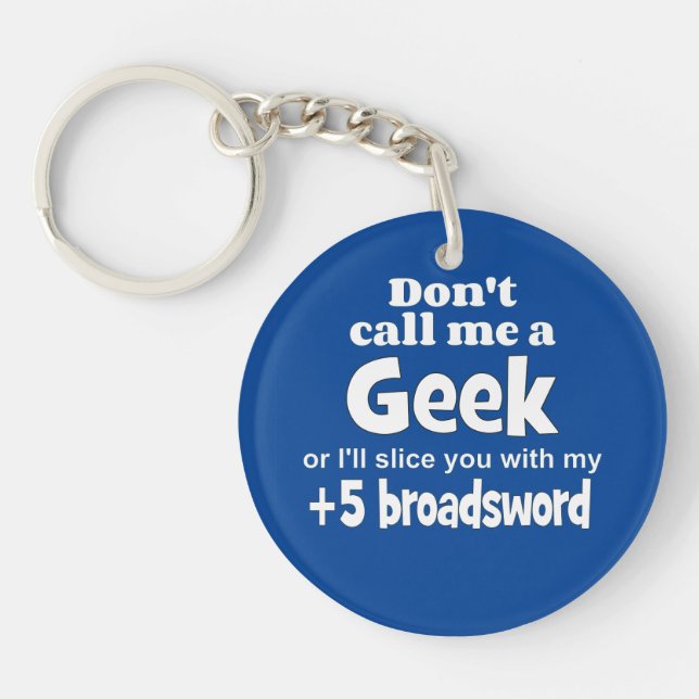 Geek broadsword wf keychain (Front)