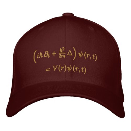 Geek Cap Schrodinger equation Sisal Embroidered Baseball Cap