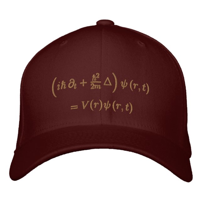 Geek: Cap, Schrodinger equation, Sisal Embroidered Baseball Cap (Front)