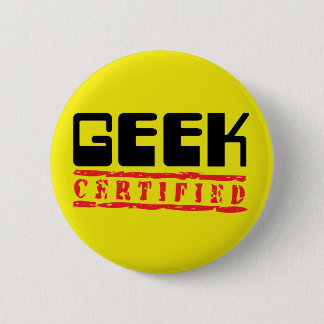 Geek certified pinback button