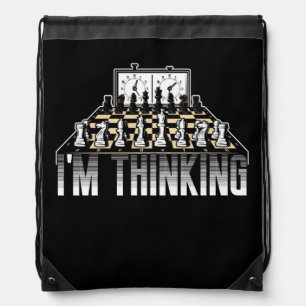 Geek Chess Tournament Chess Player I'm Thinking Drawstring Bag