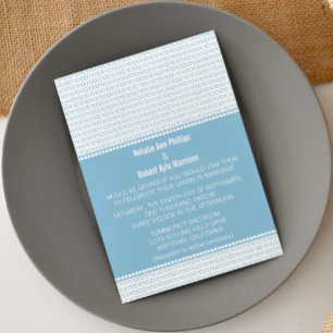 Geek Chic Binary Code Wedding Invitation, Blue Invitation