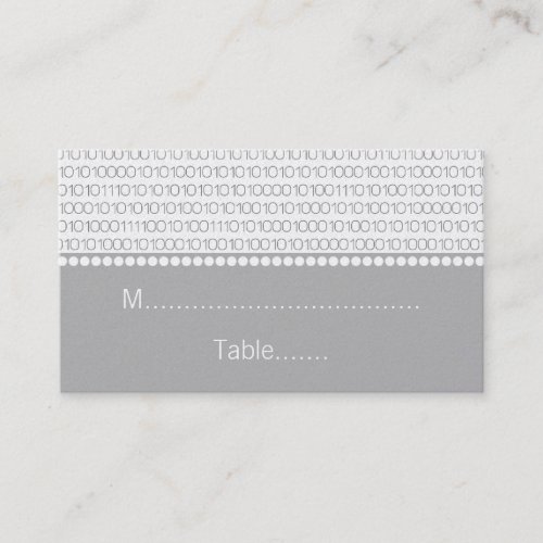 Geek Chic Wedding Place Cards Gray Place Card