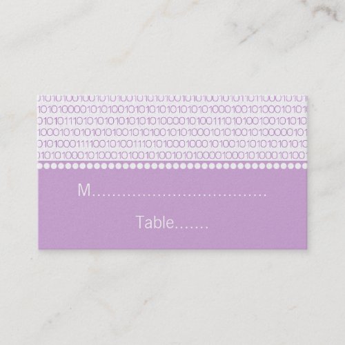 Geek Chic Wedding Place Cards Purple Place Card