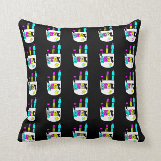 geek cmyk pocket protector design throw pillow