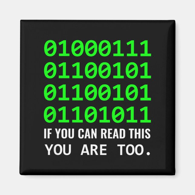 Geek Computer Binary Code Software Developer  Magnet (Front)
