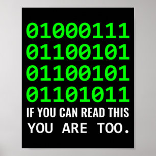 Geek Computer Binary Code Software Developer Poster