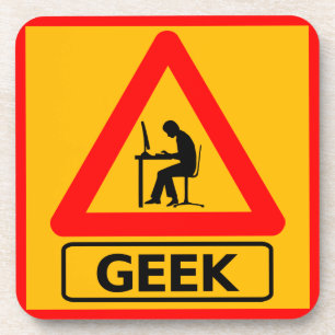 Geek Computer Nerd Working Desk Beverage Coaster