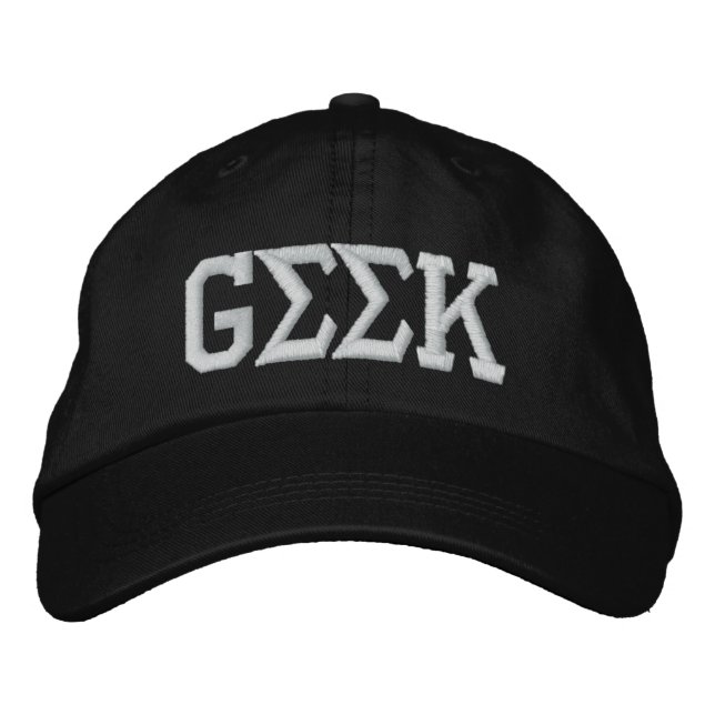 Geek Embroidered Baseball Hat (Front)