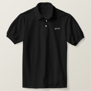 geek embroidered polo shirt
