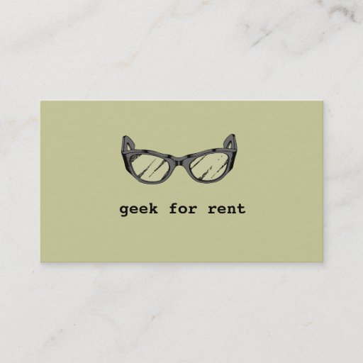 Customizable Geek For Rent, Web Developer Business Card