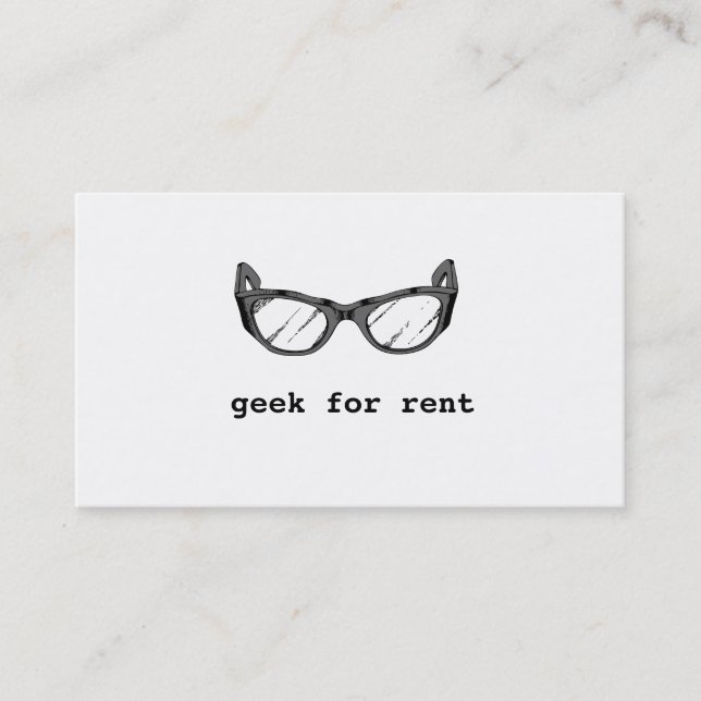 Geek For Rent, Web Developer Business Card (Front)