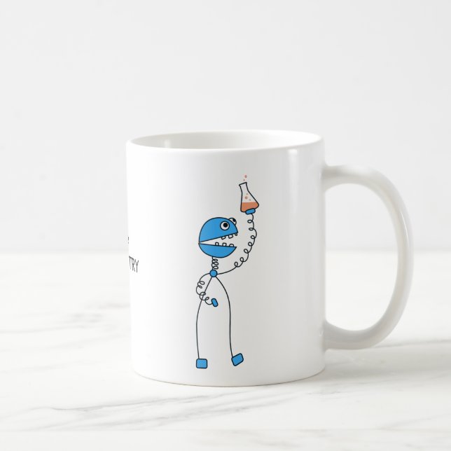 Geek Funny Cartoon Robot Chemistry Coffee Mug (Right)