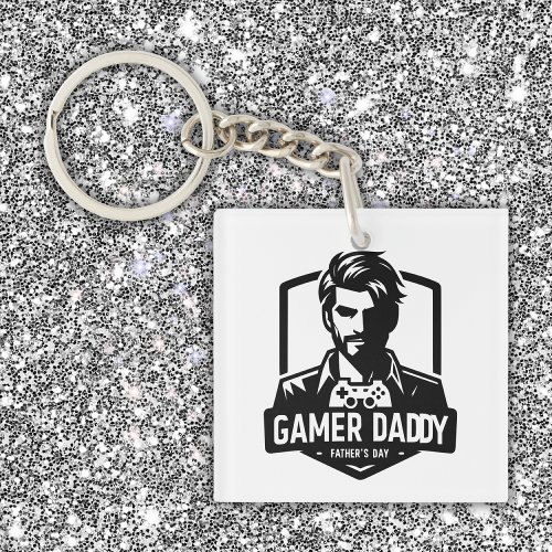 Geek Gamer Dad Happy Fathers Day  Keychain