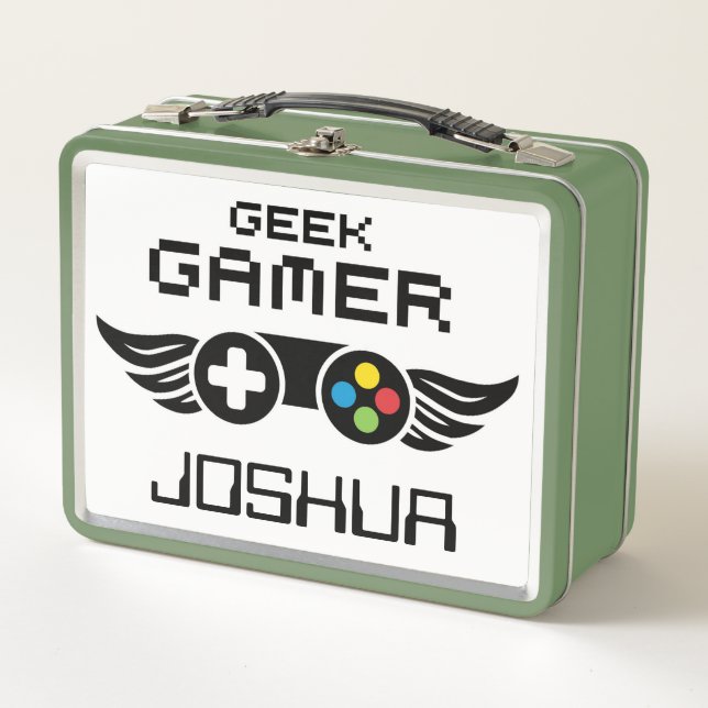 Geek Gamer Video Game Controller  Metal Lunch Box (Front)
