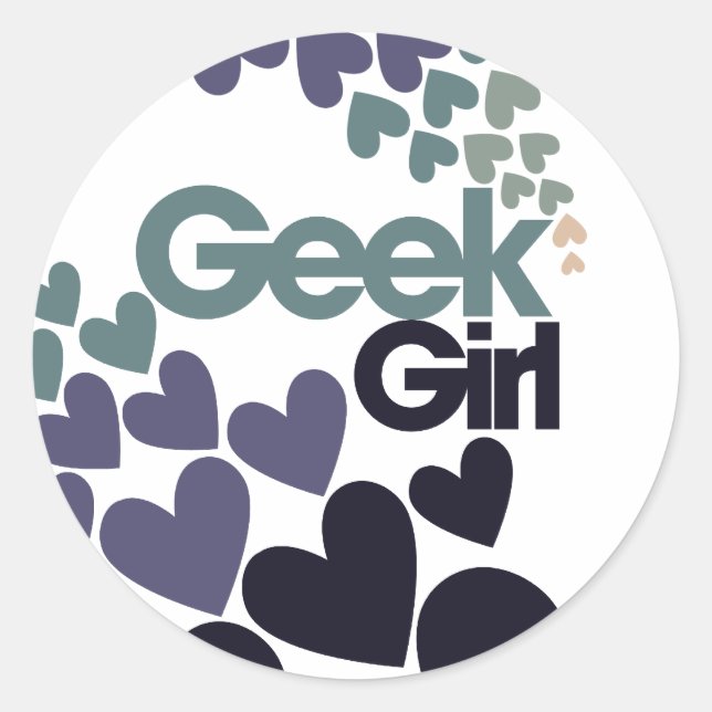 Geek Girl Classic Round Sticker (Front)