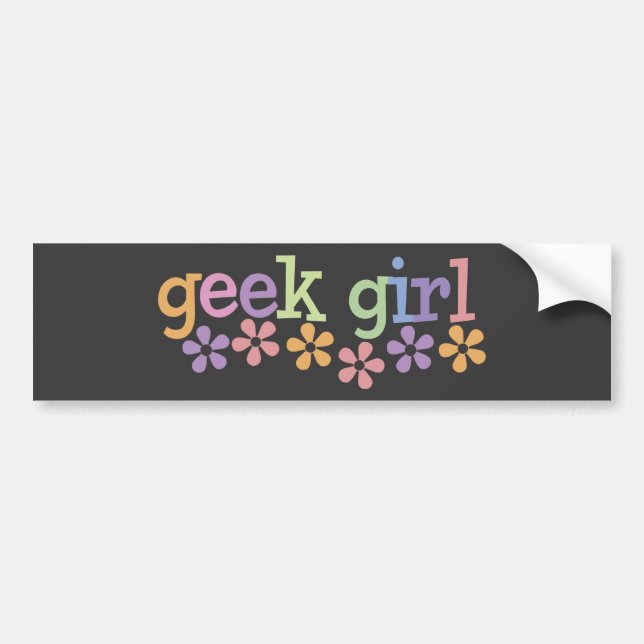 Geek Girl Daisies Bumper Sticker (Front)