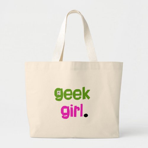 Geek Girl Large Tote Bag