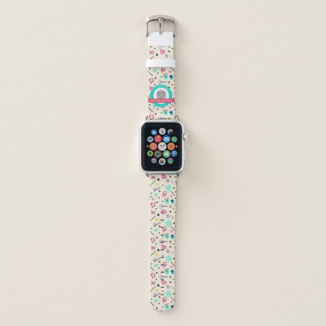 Geek Girl Pen Pals apple watch band (Front)