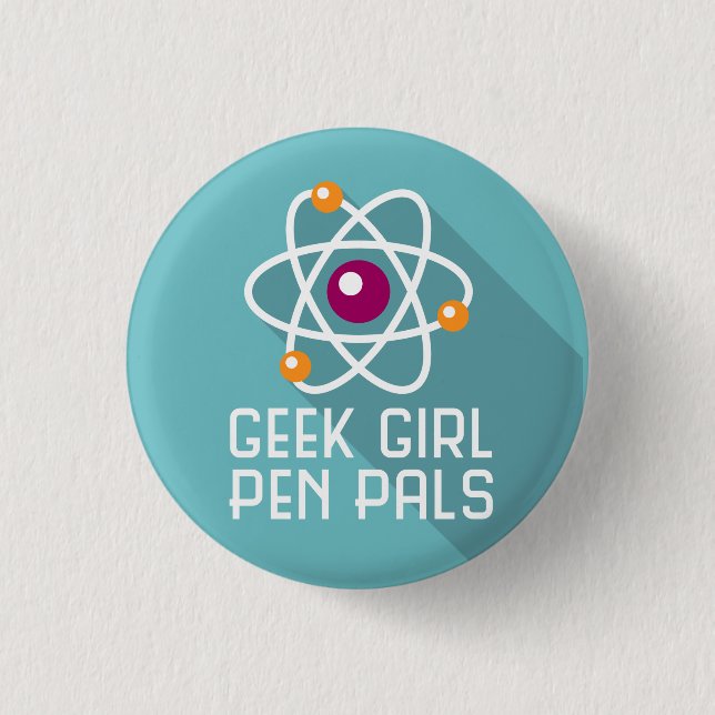 Geek Girl Pen Pals "Atom" Pin (Front)