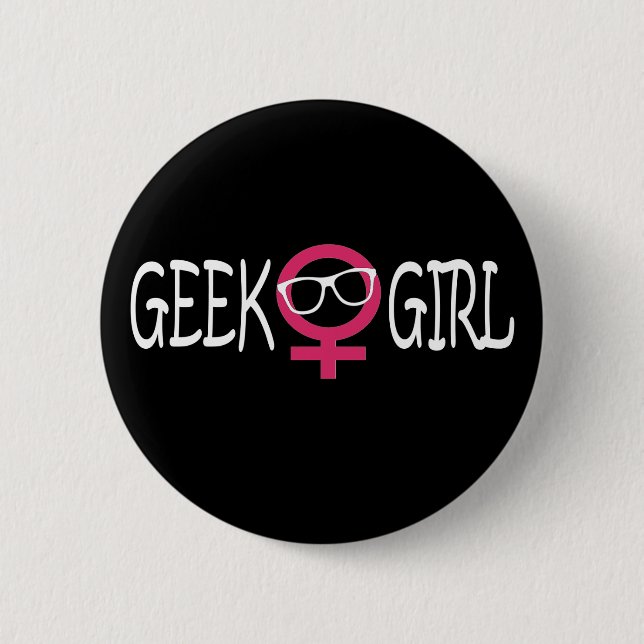 Geek Girl Pinback Button (Front)