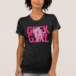 Geek Girl Pink on Black Tee