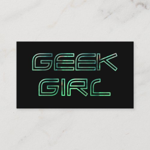 Geek Girl Profile Card Business Card Template