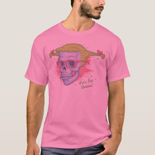 Geek Girl Zombie Skull T_Shirt
